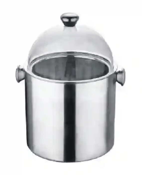 வெள்ளி நேர்த்தியான வடிவமைப்பு மற்றும் பயன்படுத்த எளிதான துருப்பிடிக்காத எஃகு உலோக கைவினை உருளை ஐஸ்கிரீம் கொள்கலன்