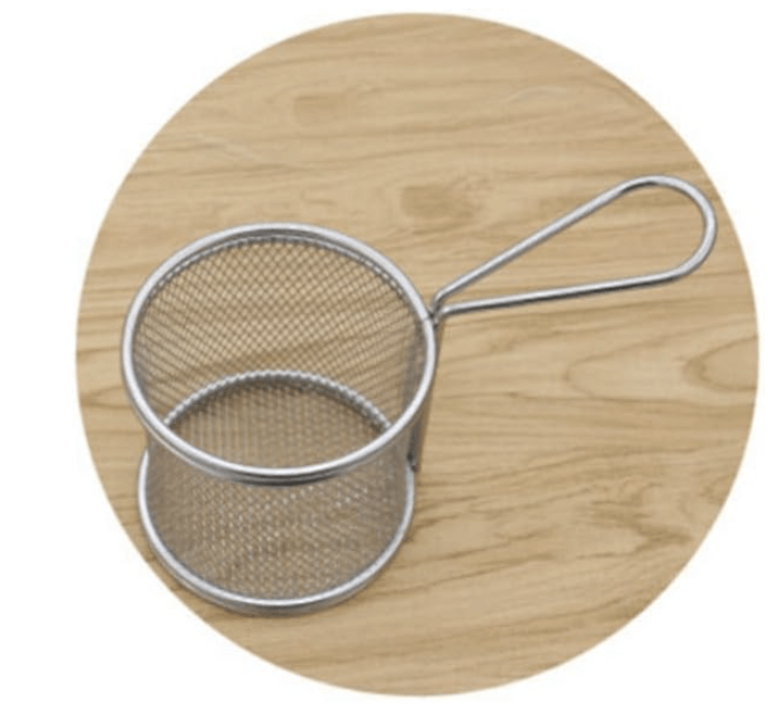 marketing Fryer Stainless Steel Strainer 1 pc Frying Basket Stainless Steel Mesh Cooking Colander Kitchen Tools Oil Strainer for Home Cafes Restaurants Bar Stainer Steel Strainer Metal Strainer