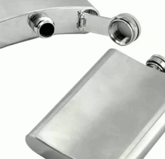 cristy Silver stainless steel Easy Sip Pocket Bottle, Hip Flask CR32 stainless steel Hip Flask (230 ml)
