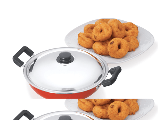 Premier Non Stick Kadai with Stainless Steel lid 28cm