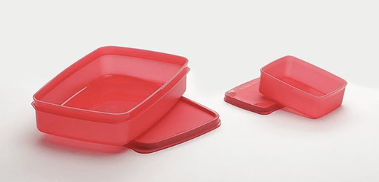 SignoraWare Easy Jumbo Compartment Lunch Box Set of 2, Bpa Free Plastic, Microwave Safe Food Grade Tiffin Boxes Office School, Leak Proof Air Tight (850ml+150ml, Rectangular, Blue, 2 Section Storage)