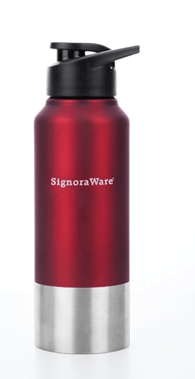 Signoraware Aqua Dual Tone Single Walled Stainless Steel Fridge Water Bottle, 750ml/ 30mm