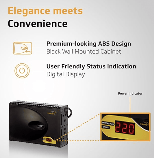 140 सेमी (55 इंच) तक के स्मार्ट/एलईडी टीवी के लिए वी गार्ड क्रिस्टल प्लस स्टेबलाइजर