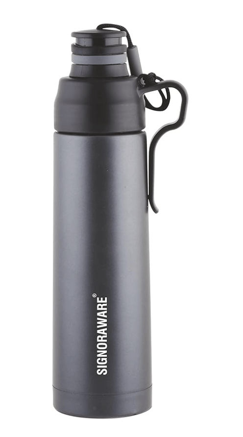 Signoraware Stainless Steel Pebble Vacuum Insulated Flask Water Bottle, 500 ML
