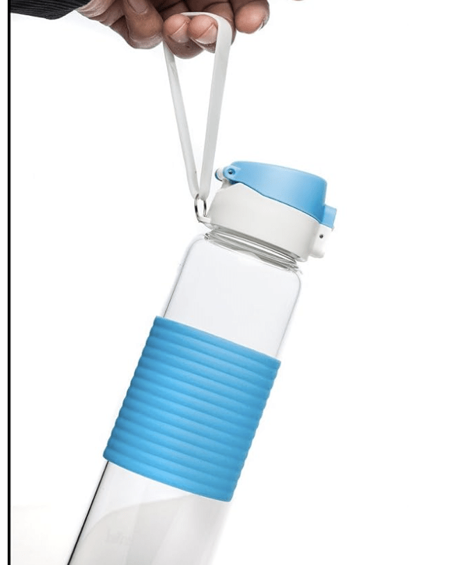 Signoraware Aqua Flip Top Glass Water Bottle, 350ml, Multicolor