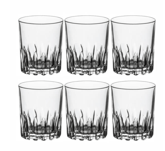 Roxx Glass Opera Water Juice Glasses Tumbler Set of 6 Pieces 215ml