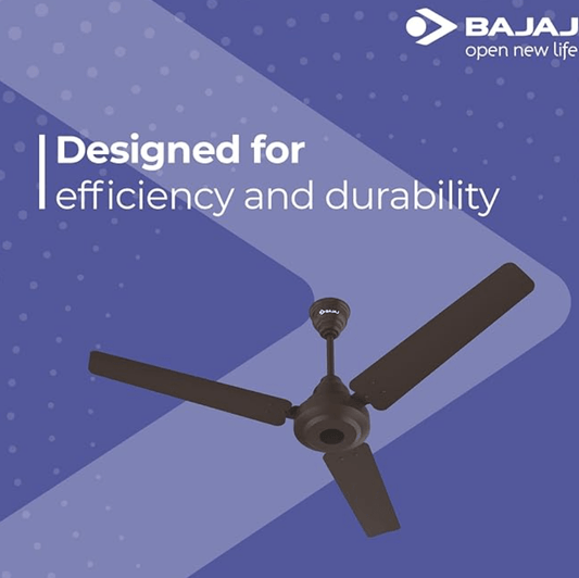 Bajaj Energos26 1200mm Silent BLDC Ceiling Fan|5-StarRated Energy Efficient Ceiling Fans for Home|Remote Control|Upto 65% Energy Saving-26W|High Speed|Silent Operation| 5-Yr Warranty By Bajaj |Red