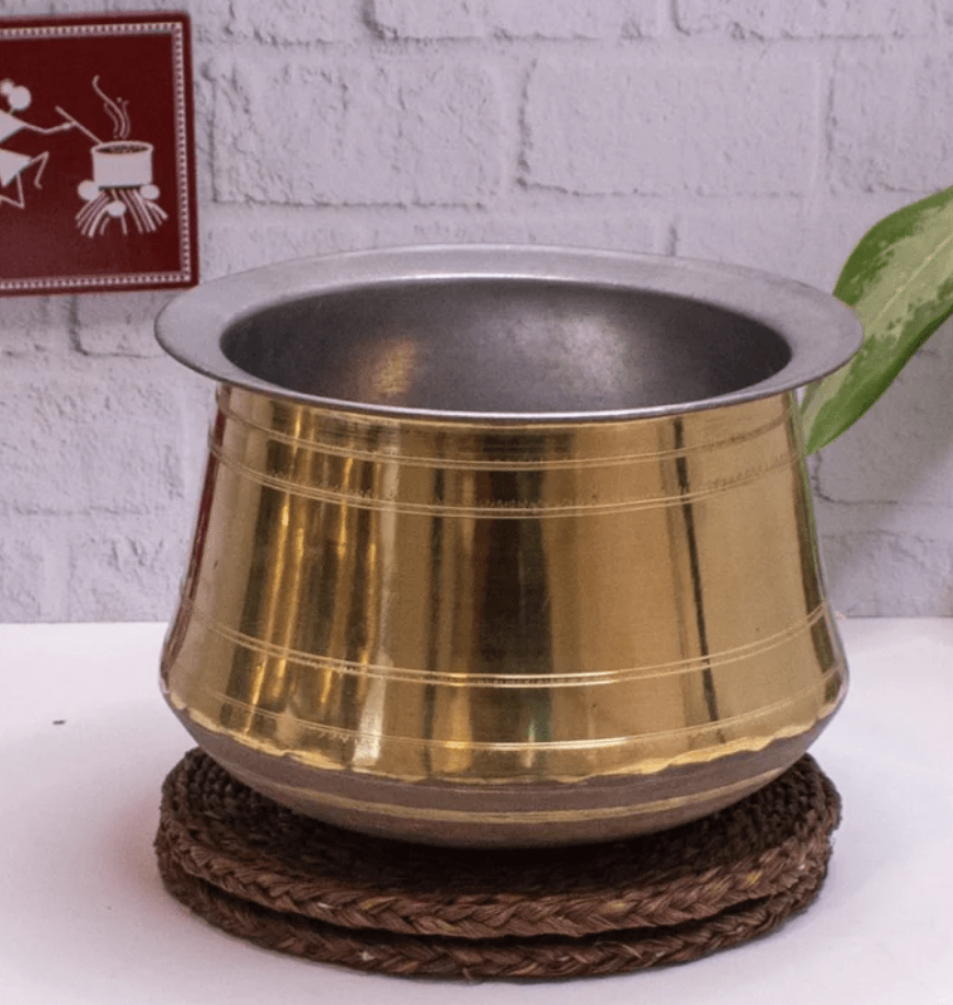 BRASS RICE POT (WITH TIN COATING)