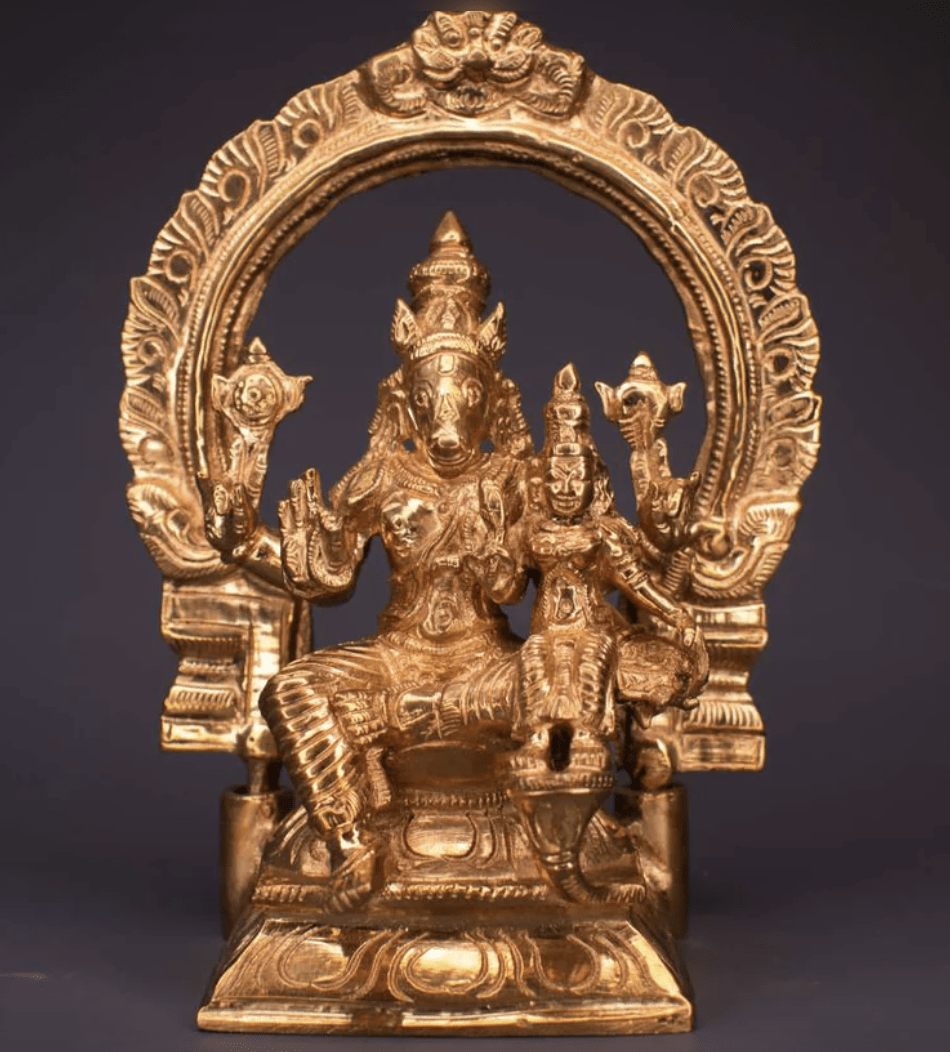 LAKSHMI HAYAGRIVAR WITH ARCH PANCHALOHA IDOL-6 INCHES