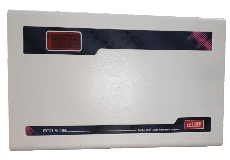 प्रीमियर ईसीओ 5 डीबी वोल्टेज स्टेबलाइजर डबल बूस्टर (सफ़ेद)