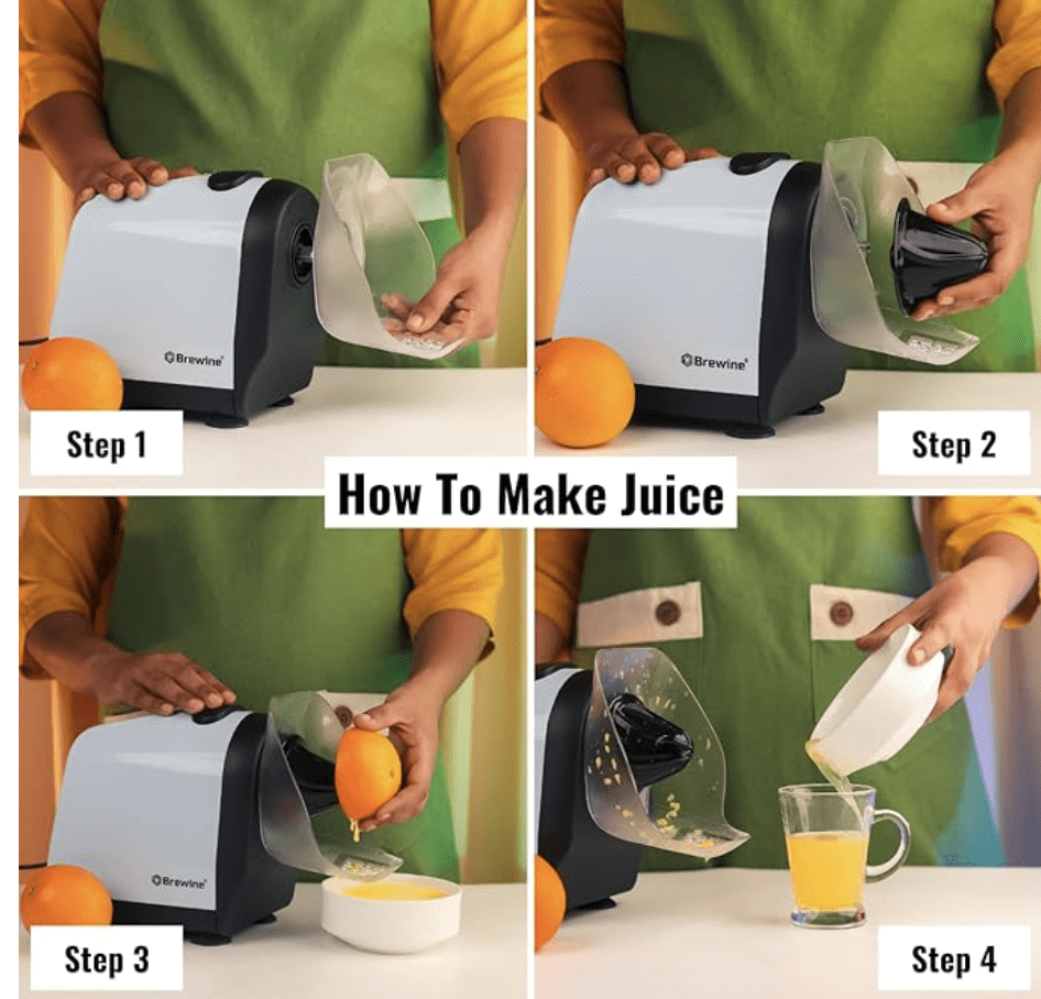 Brewine 2-in-1 Coconut Scraper & Citrus Juicer with Dual Speed Settings, Cooling Fan for Ventilation, Stainless Steel Scraping Blade, Splash Guard, Super Suction Feet for Stability, Blue, 200 Watts