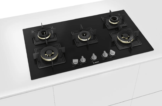 Bosch 90 cm Built in Hob with 5 Burners, Swords Knob (Black, PNV9B6F10I)