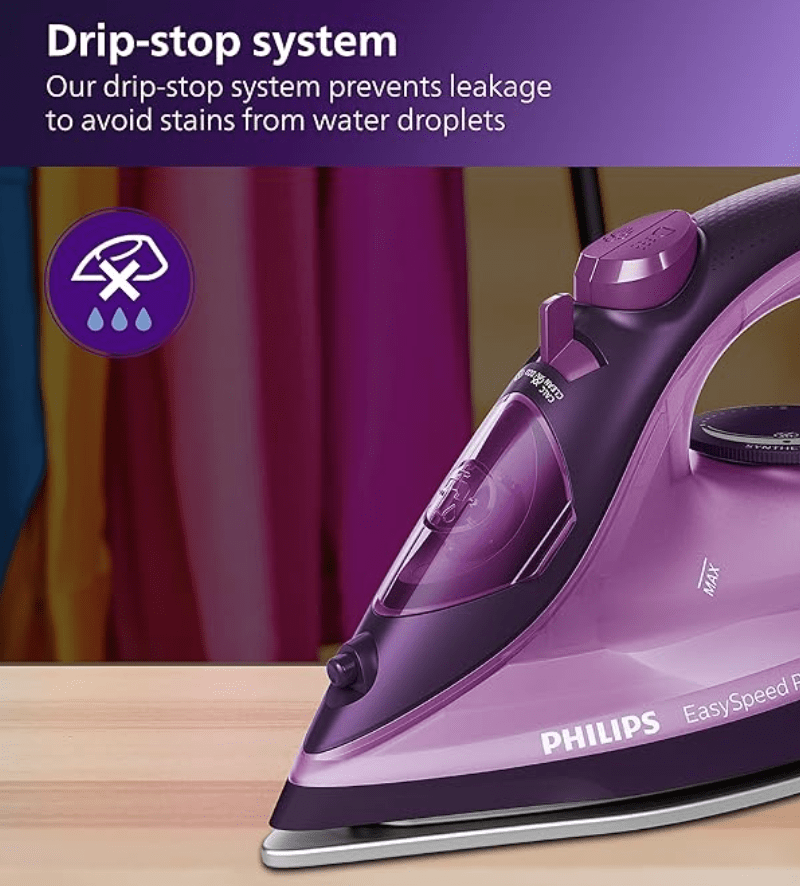Philips EasySpeed Plus Steam Iron GC2147/30-2400W, Quick Heat up with up to 30 g/min steam, 150g steam Boost, Scratch Resistant Ceramic Soleplate, Vertical steam, Drip-Stop