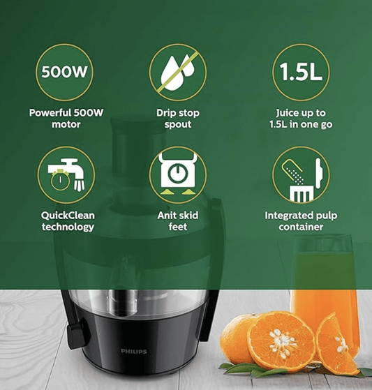 Philips Viva Collection HR1832/00 1.5-Litre400-Watt Juicer (Ink Black)