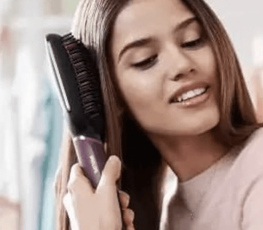 PHILIPS BHH730/00 (Dark Wine Color) Naturally Heated, Silk Protect technology, Hair Straightener Brush, One Size