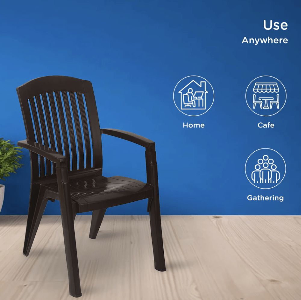 Heritage Plastic Chair in Weather Brown Finish Set of 2