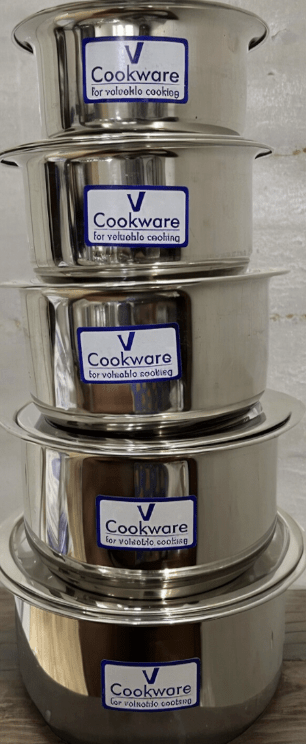 Vcookware Stackable Stainless Steel Tope Bowls with Lids