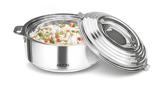 மில்டன் கேலக்ஸியா 1000 இரட்டை சுவர் கொண்ட ஸ்டெயின்லெஸ் ஸ்டீல் கேசரோல், 1.2 லிட்டர், வெள்ளி | PU இன்சுலேட்டட் | சூடான & குளிர் | சுகாதாரம் | மணமற்றது