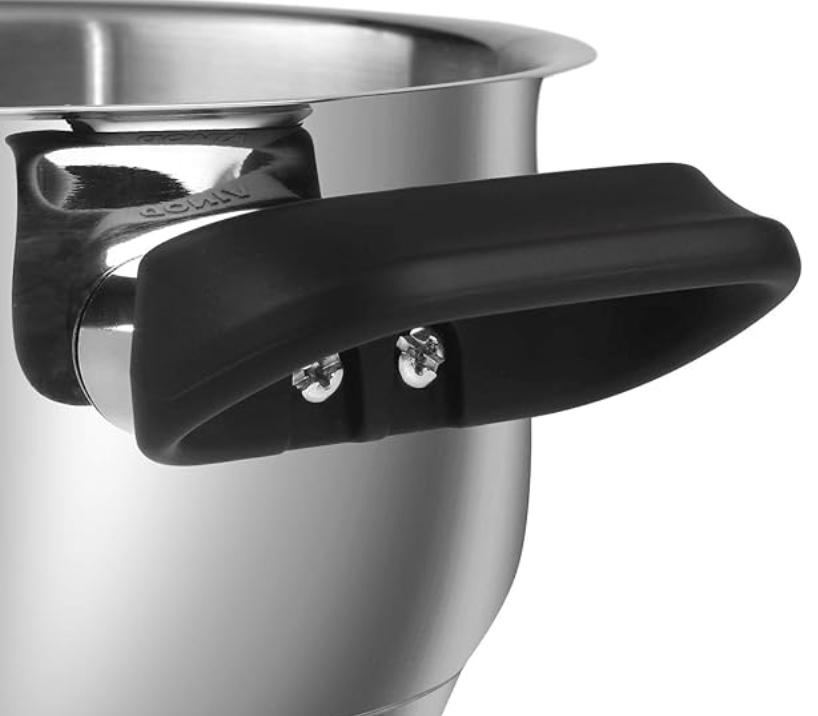 Vinod Stainless Steel Deluxe Saucepot with Glass Lid - 5.2 litre, 24 cm | Biryani Pot | Riveted Sturdy Handles | Toxin Free | 2 Year Warranty | Induction and Gas Base - Silver