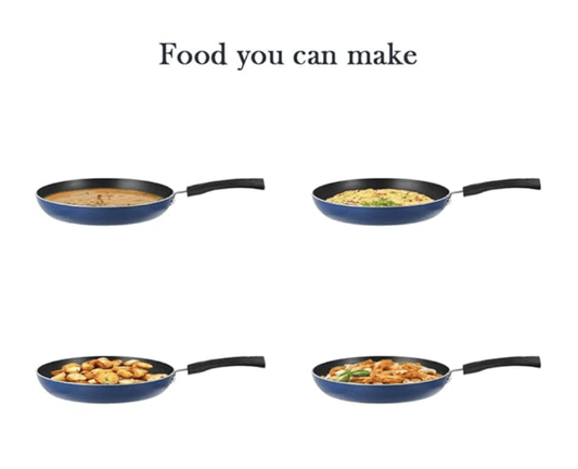 Vinod Zest Aluminium Non Stick Frypan - 26 cm | Skillet Pan | 3 Layer Ceramic Coating | 3 mm Thick | Metal Spoon Friendly | Gas Base, Toxin Free - 1 Year Warranty