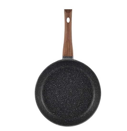 Vinod Zest Plus Die Cast Aluminium Frypan - 24 cm | Skillet Pan for Frying, Saute | 5mm Thick | 5 layer Coating| Wooden Finish Handle | Induction & Gas Base | 1 Year Warranty