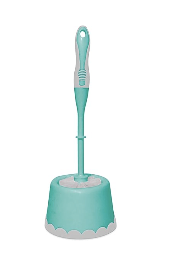 Spotzero by Milton Round Toilet Brush with Caddy (Aqua Green)