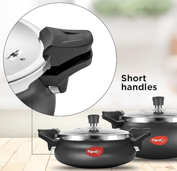 स्टोवक्राफ्ट का पिजन ऑल-इन-वन वैल्यू पैक हार्ड एनोडाइज्ड कुकर सेट, 5-पीस, काला