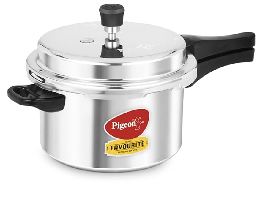 ஸ்டோவ்கிராஃப்ட் மூலம் புறா பிடித்த தூண்டல் அல்லாத அடிப்படை அலுமினிய வெளிப்புற மூடி பிரஷர் குக்கர், 5 லிட்டர், வெள்ளி