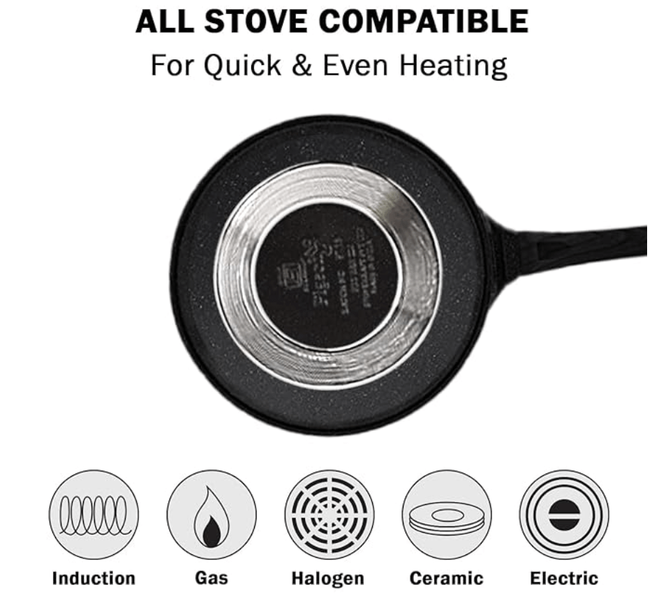 Pigeon by Stovekraft Wonder cast Aluminium Flat Tawa (Black, 27cm)
