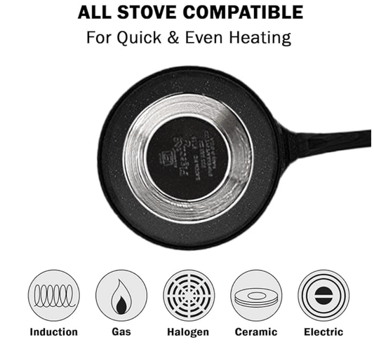 Pigeon by Stovekraft Wonder cast Aluminium Flat Tawa (Black, 27cm)