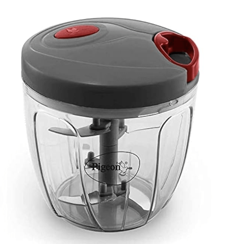 Pigeon by Stovekraft Handy and Compact Chopper with 5 Blades for Effortlessly Chopping Vegetables and Fruits for Your Kitchen (XL, 900 ml, Grey)