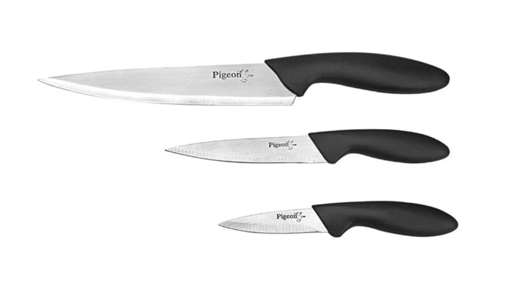 Pigeon by Stovekraft Stainless Steel Kitchen Knives Set, 3-Pieces, Multicolor