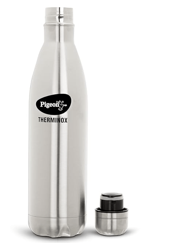 Pigeon by Stovekraft Aqua Therminox Stainless Steel Vaccum Insulated Water Bottle with Copper Coating Inside for better Hot and Cold Retention (750 ml)