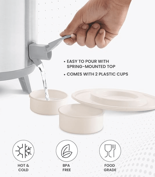 மில்டன் ஸ்டெல்லர் 10 தெர்மோஸ்டீல் வாட்டர் ஜக், 9.3 லிட்டர், ஸ்டீல்ப்ளைன்