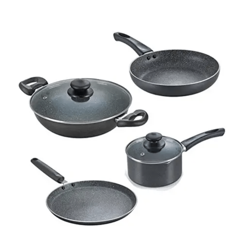 Prestige Omega Deluxe Granite Aluminium Non-Stick 4 Pc Cookware Set