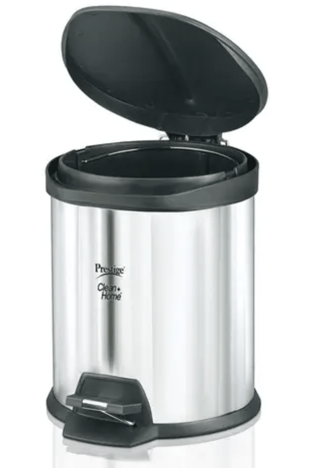 Prestige CleanHome PFBT 05 Flip Bin with Lid, 5L (Silver)