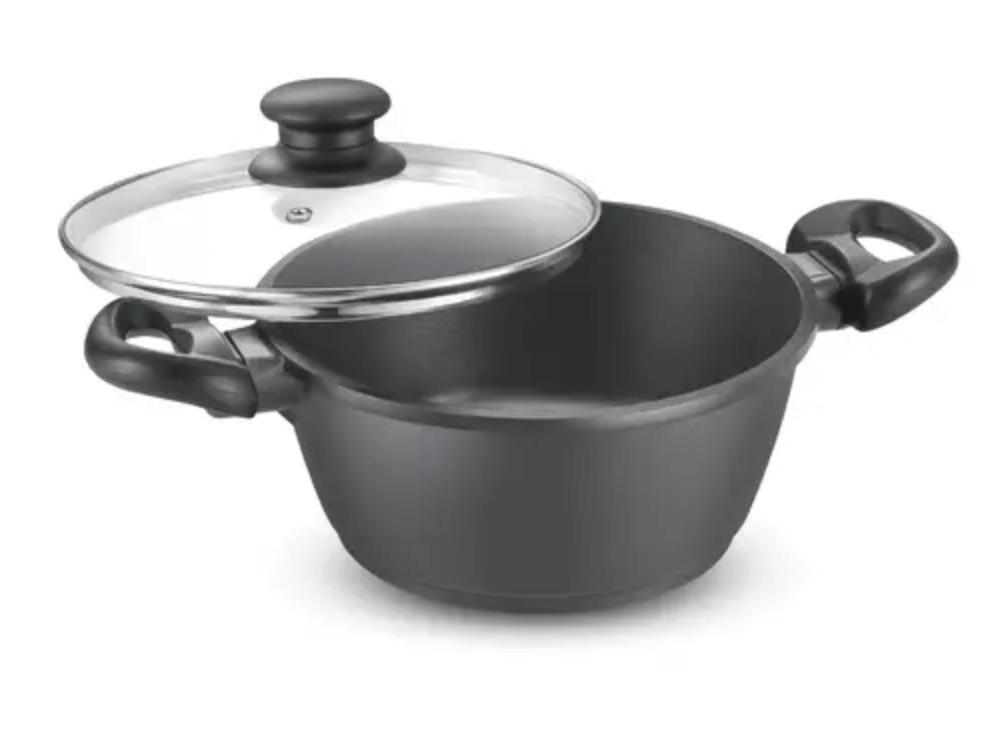 Omega Die-Cast Plus Aluminium Non-Stick Casserole with Glass Lid