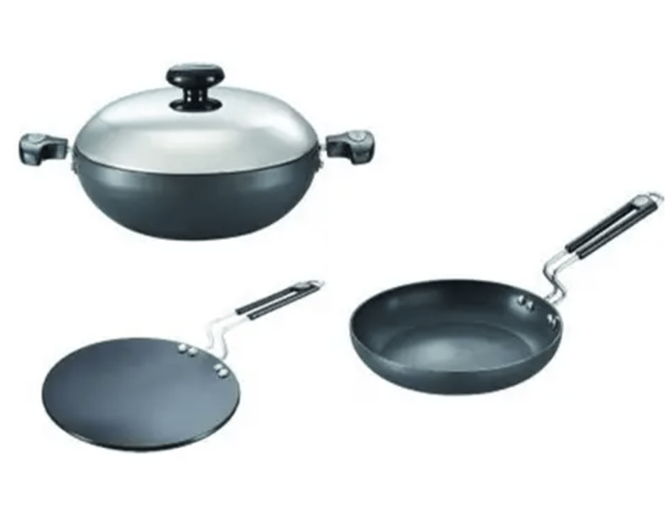 Prestige Hard Anodised Plus Induction Base 3 Pc Cookware Set