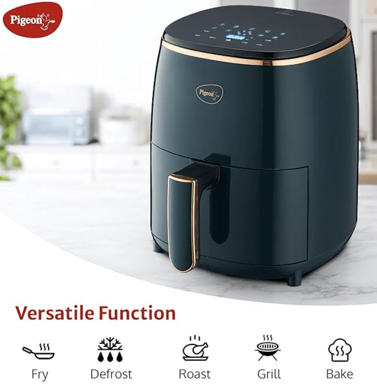 Pigeon Healthifry Digital Air Fryer, with 4.2 L Basket & Pigeon By Stovekraft Special Pressure Cooker with Outer Lid Induction and Gas Stove Compatible 2, 3, 5 Litre Capacity