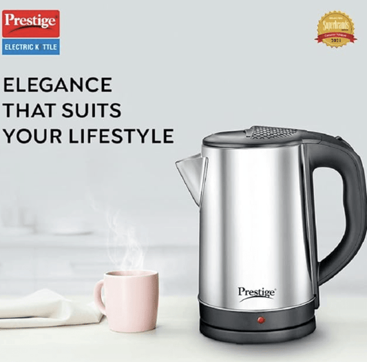 Prestige Pklss 1.7 Electric Kettle 1.7L, Silver & Black, 1.7 Liter, 1500 Watt_Hours
