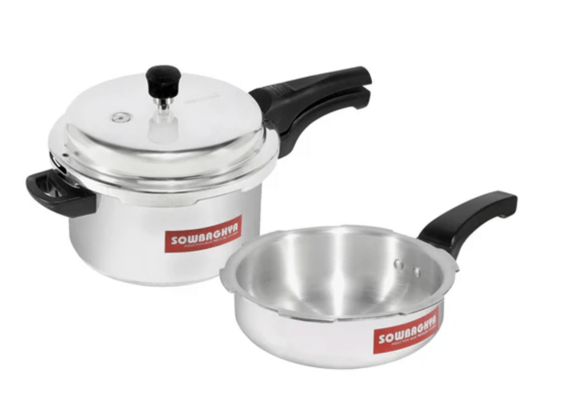 5 Lit Elite Induction Base ALU Pressure Cooker & Pan Sowbaghya