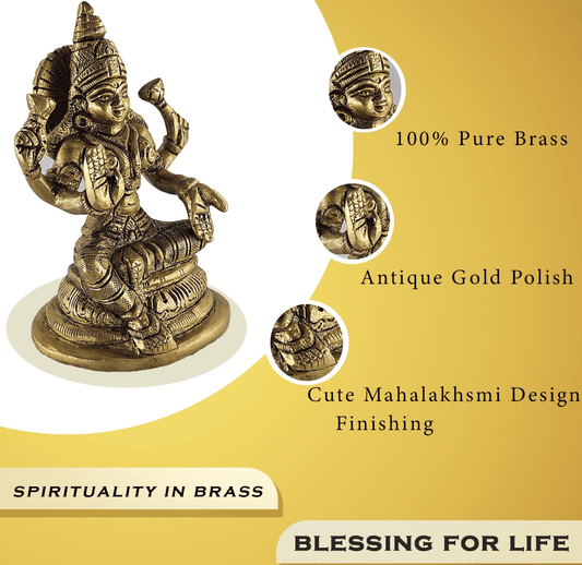 Brass Mahalakshmi Statue