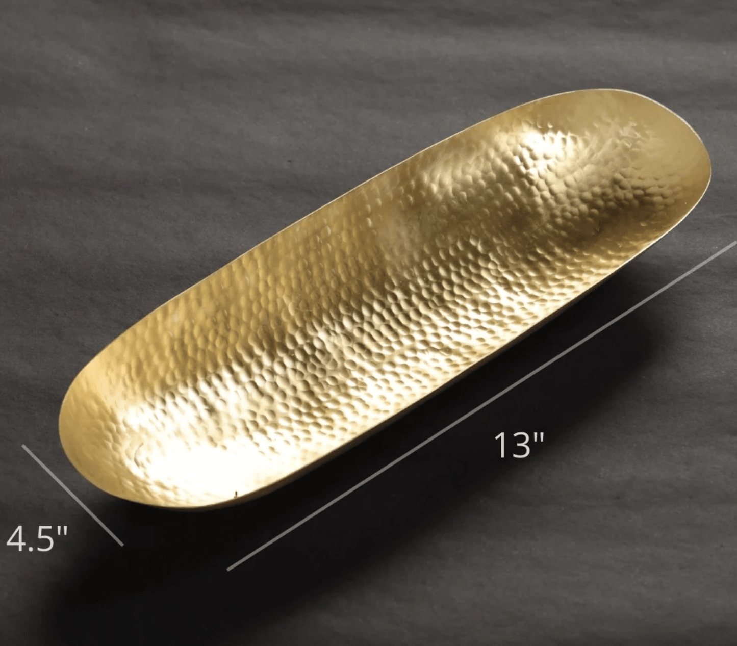 Brass Serving Tray Platter - Matt Finish Hammered Serveware | Kitchen Decor Items | Handmade In India