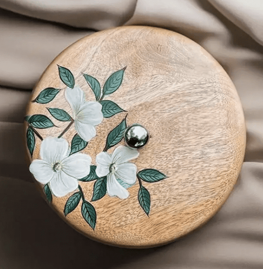 Wooden Roti Box Hand Painted And Crafted With Mango Wood - Eco Friendly Tableware
