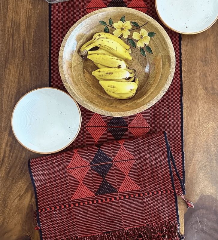 Black & Red Arrowhead Handwoven Table Runner