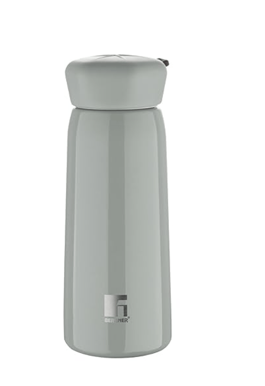 Bergner Walking 400 ml Thermo Steel Bottle/Flask, Hot/Cold, Vacuum Insulated, For Water/Coffee/Tea/Soup/Juice, Use in Office/Commute/Sports/Travel, Wide Mouth Insulated Lid, Green/Sea Foam, Rust/Leak Proof