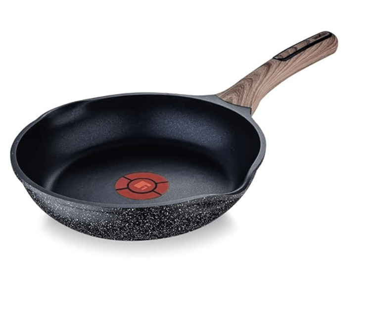 बर्गनर एल्युमीनियम अल्टीमेट नॉन-स्टिक फ्राइंग पैन 28 सेमी, 2.5 लीटर, हीटडॉट टेक्नोलॉजी बेस, खाद्य-सुरक्षित, ग्रे