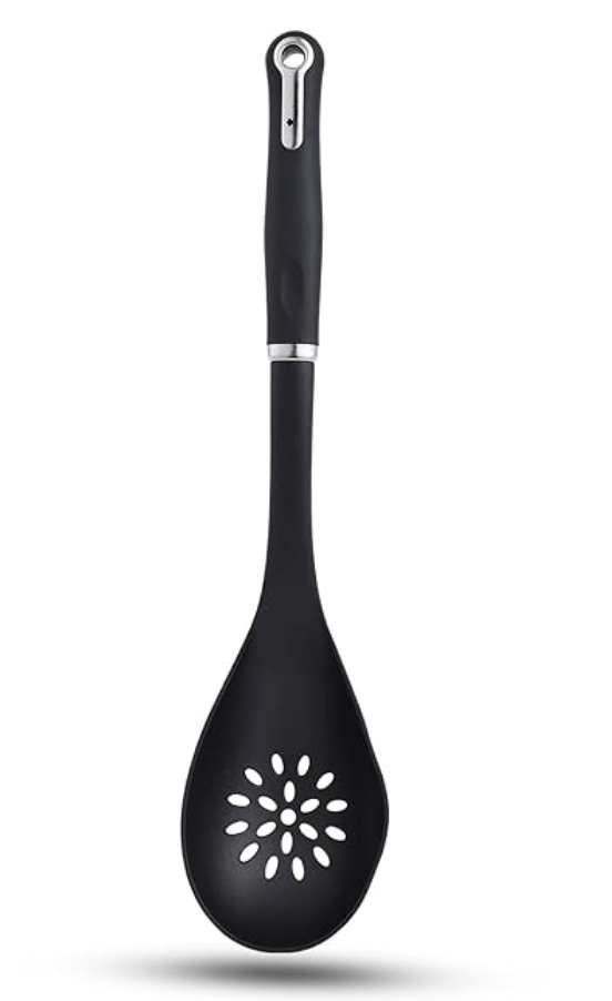 बर्गनर मास्टर प्रो नायलॉन स्लॉटेड चम्मच (काला), मानक