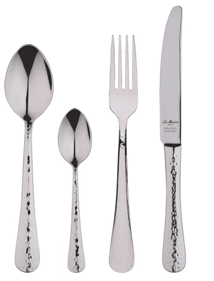 Bergner Eiffel 304 Grade, 18/10 Stainless Steel - 24 Pcs Cutlery Set (Contains: 6 Table Knife, 6 Table Fork, 6 Table Spoon, 6 Tea Spoon)