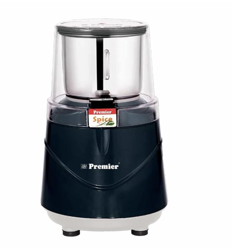 Premier Spice Grinder | 350W Wet & Dry Multifunction Food Grinder | Stainless Steel Herbs, Spices, Nuts, and Coffee Grinder for Home & Office with Detachable Jar